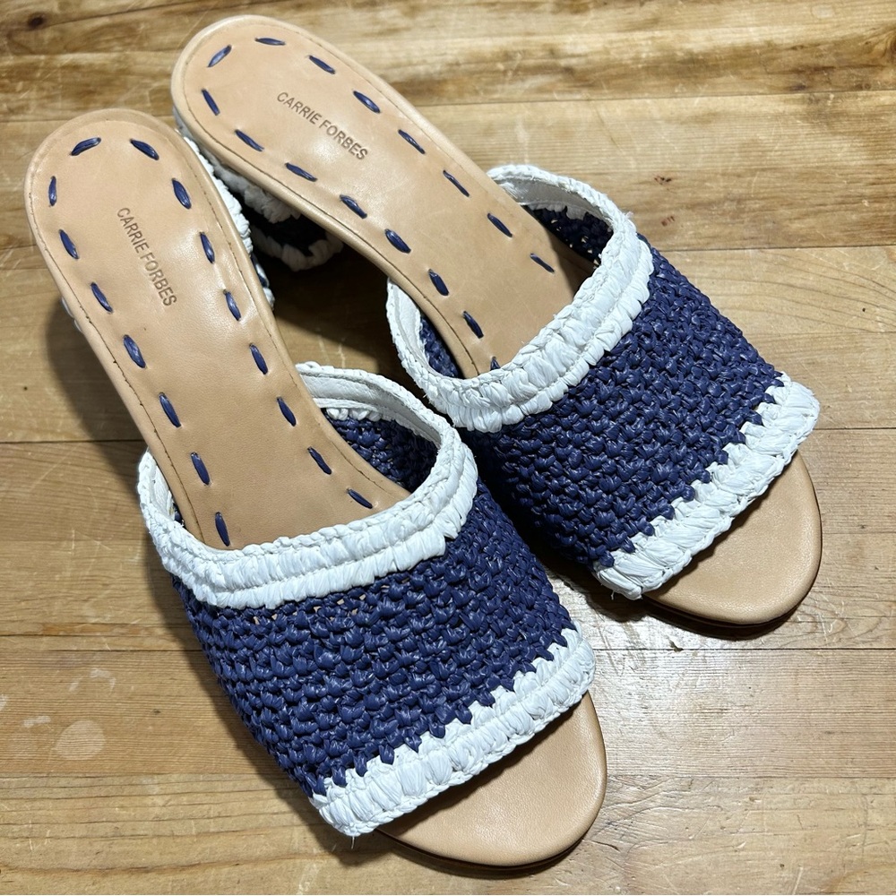 Carrie Forbes Jole Raffia Mules 41/10 NWOB